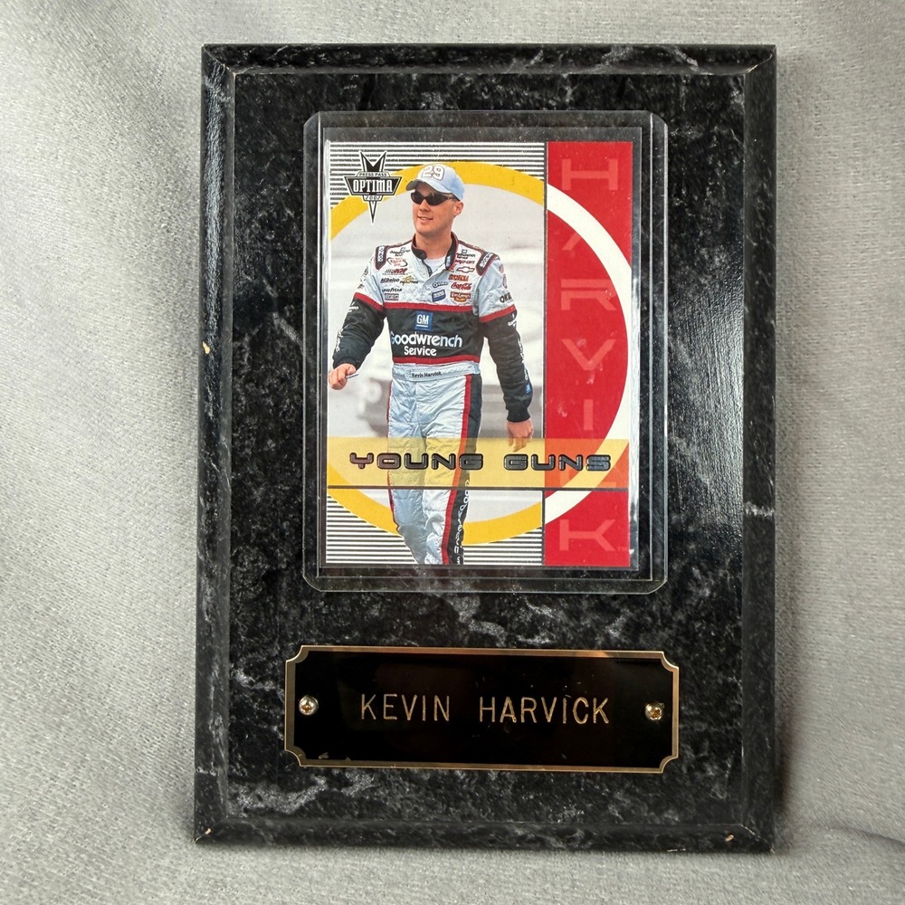 Kevin Harvick Press Pass Optima 2002 Young Guns Plaque Black Faux Marble 5x7